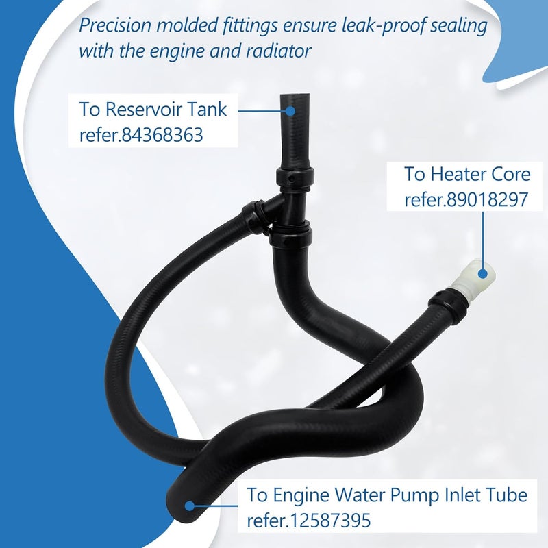 QFISH 15834773 Engine Lower Heater Outlet Radiator Hose Compatible with Chevy SiLverado Tahoe Avalanche Suburban GMC Sierra Yukon Hummer H2 CadiLLac EscaLade Replace 15834772 15792821 15854959 626-553 - Image 4